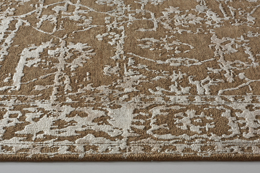 Jain Rectangle Hand Knotted Rug, Tan, 9'x12'