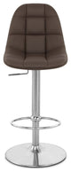 Rochelle Bar Stool Leatherette Seat Adjustable Height Trumpet Base, Brown