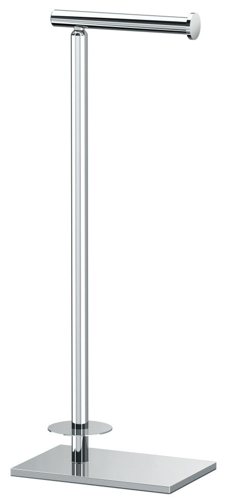 Square Freestanding Toilet Paper Holder, Chrome, Storage