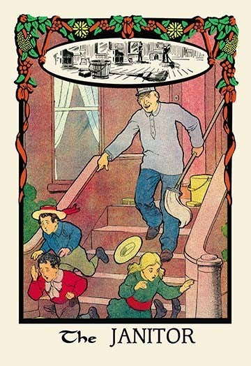 The Janitor- Gallery Wrapped Canvas Art 28" x 42"