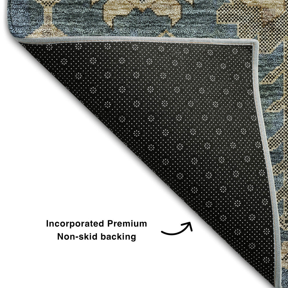 Premium Machine Washable Mayfield AMF697 Navy 2'6" x 3'10" Rug
