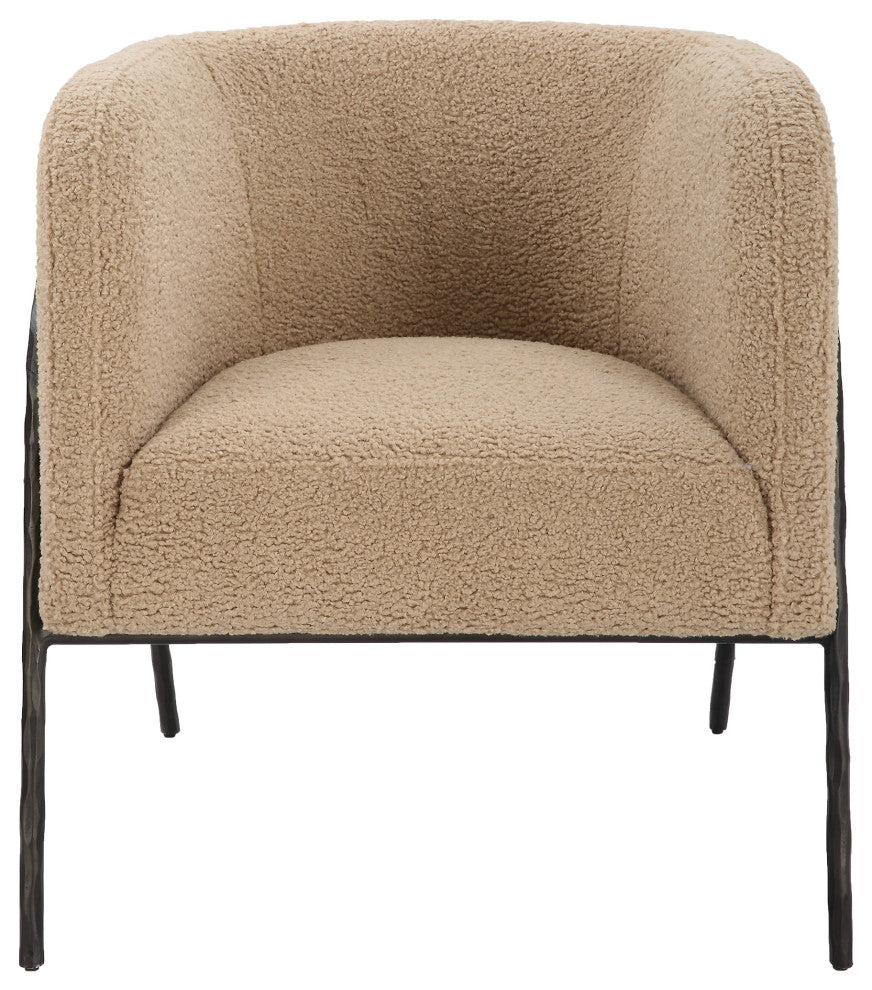 Uttermost Jacobsen Tan Shearling Barrel Chair