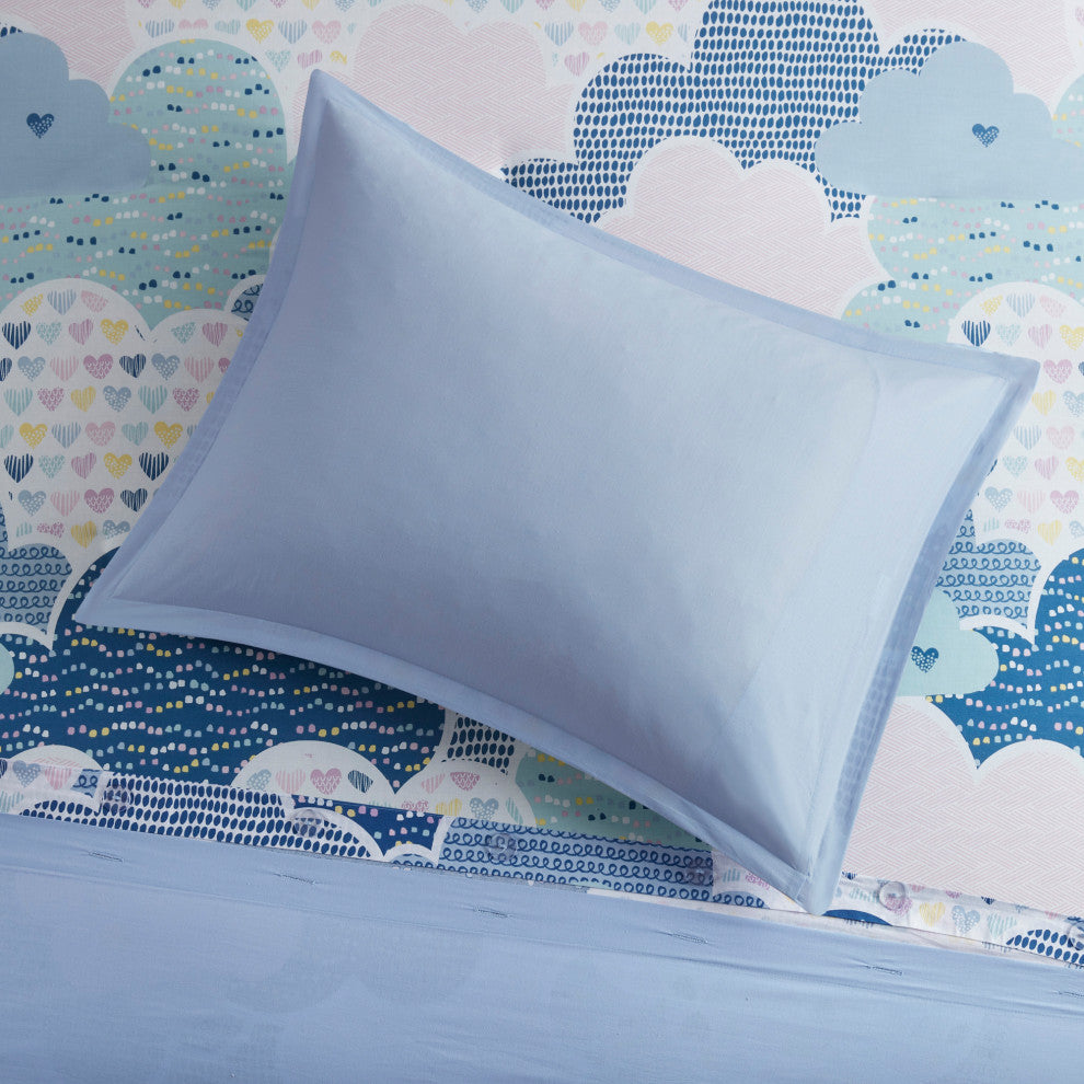 Kids Cotton Comforter/Duvet Cover/Coverlet Set, Blue, Twin, Duvet Cover