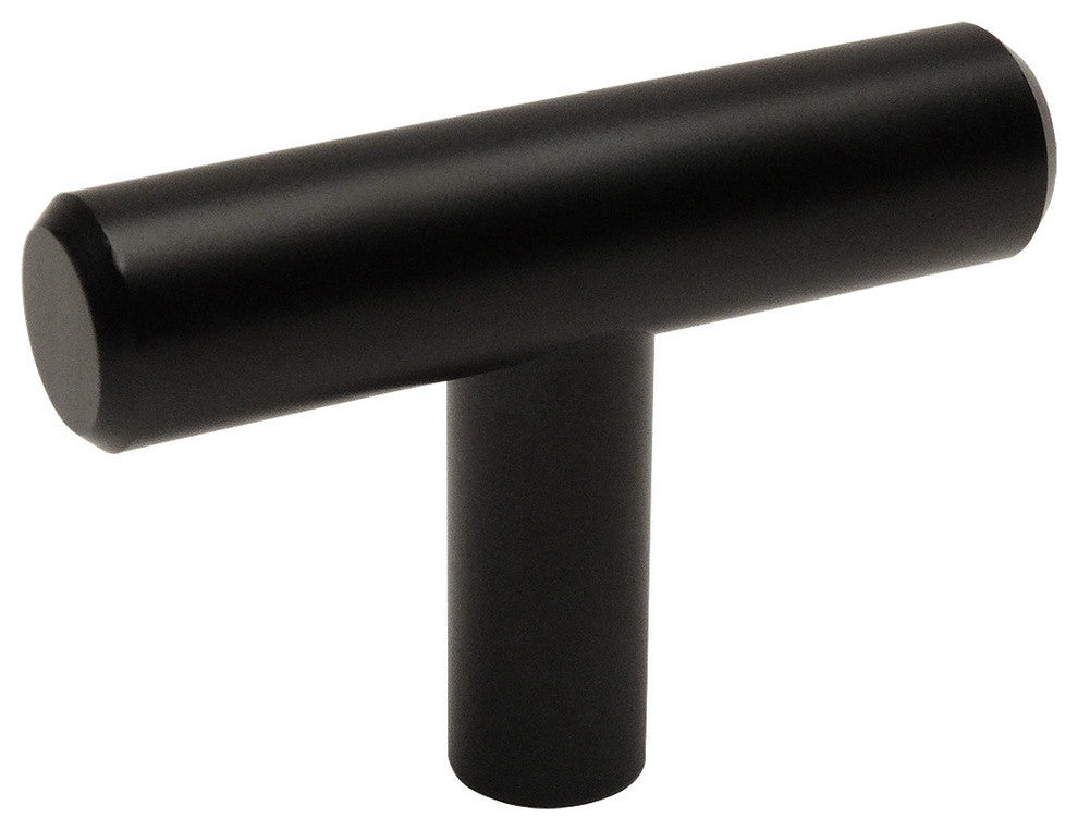 Cosmas 305FB Flat Black Euro Style T Bar Cabinet Knob [25-PACK]
