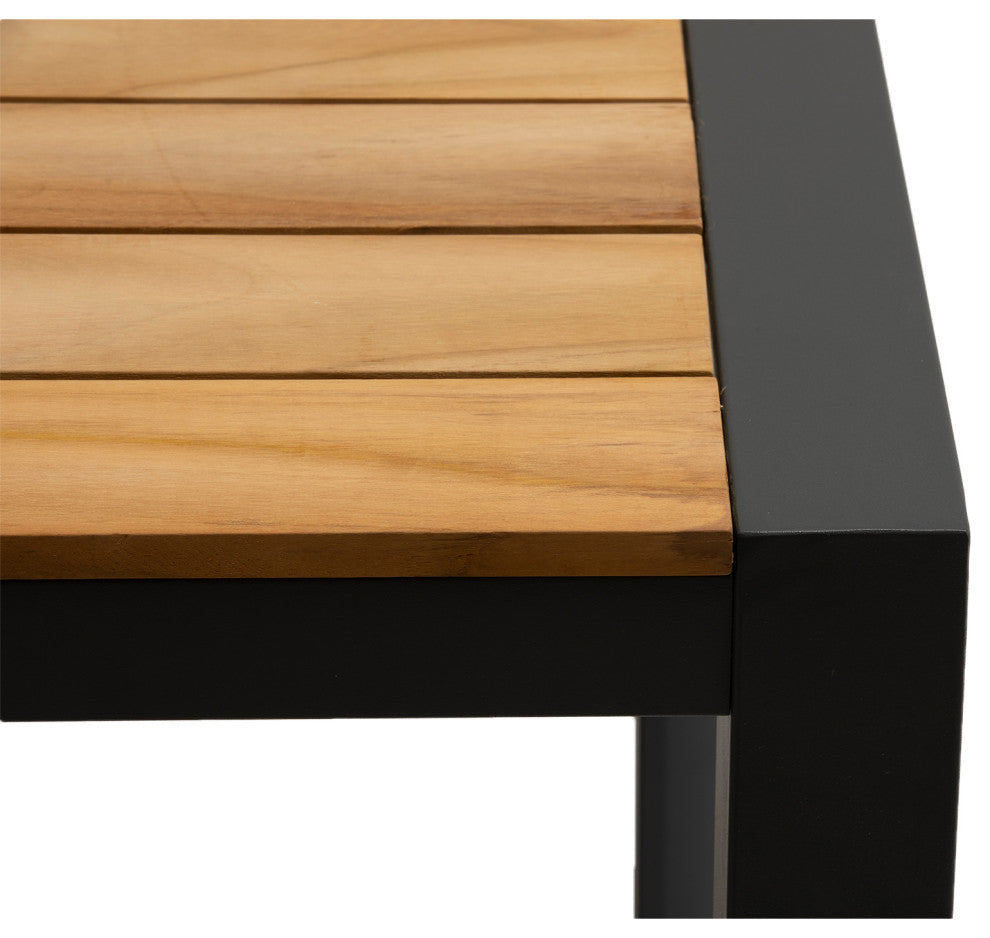 Skog 32x63" Dining Table, Natural Teak With Anthracite Legs
