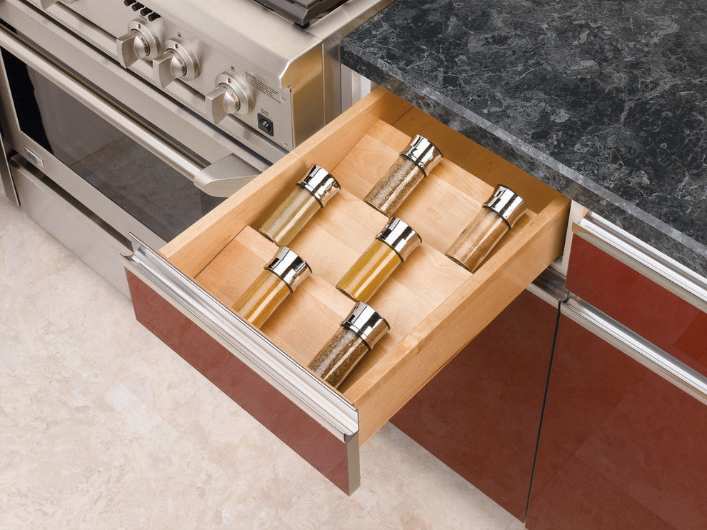 16" W Spice Drawer Insert Maple Rev-A-Shelf 4SDI-18