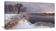 Winter River in Dark Morning, Seashore Wall Art on Canvas, 40x20