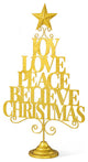 18.25"H Metal Gold Foil Christmas Table Tree