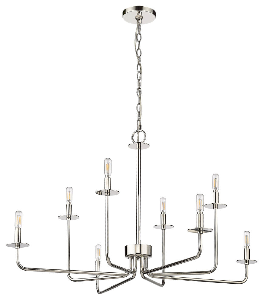 8 Light 37.85 in. Polished Nickel Chandelier