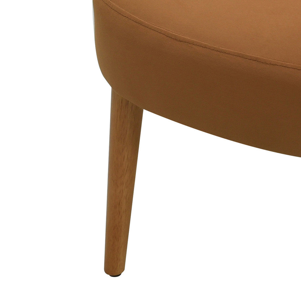GDF Studio Mid-Century Modern Velvet Rattan Accent Chair, Brown
