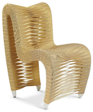 Seat Belt Dining Chair, Gold, Cotton
