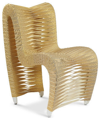 Seat Belt Dining Chair, Gold, Cotton