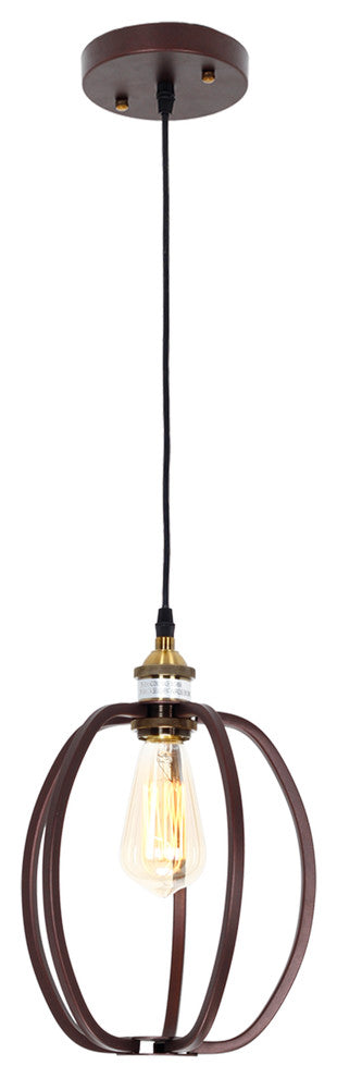 Cerdic Industrial 1-Light Oil Rubbed Bronze Ceiling Pendant, 8" Wide