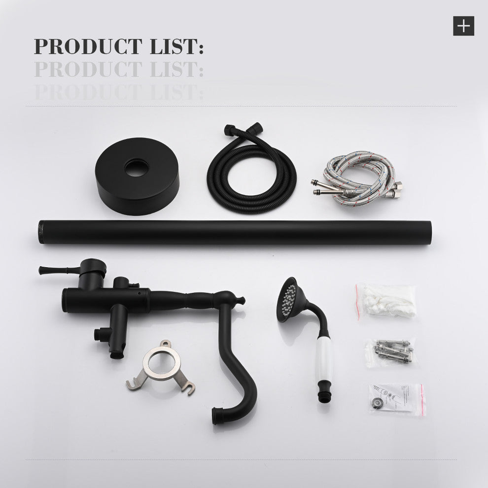 Single Handle Floor Mounted Freestanding Tub Filler with Hand Shower