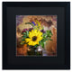 Lois Bryan 'A Jar of Wildflowers' Art, Black Frame, Black Matte, 16"x16"