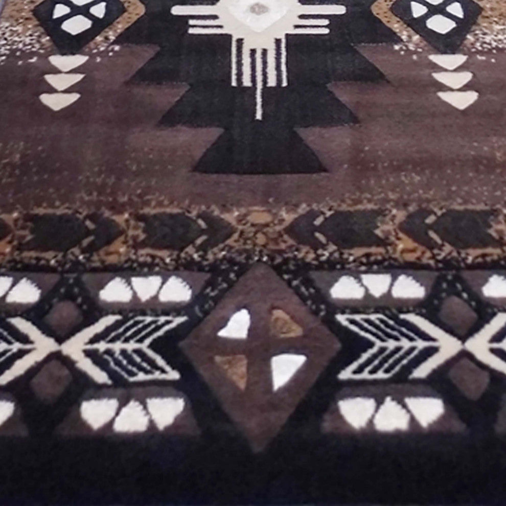 Angie Collection Runner 3' x 16' Chocolate Southwestern Style Area Rug