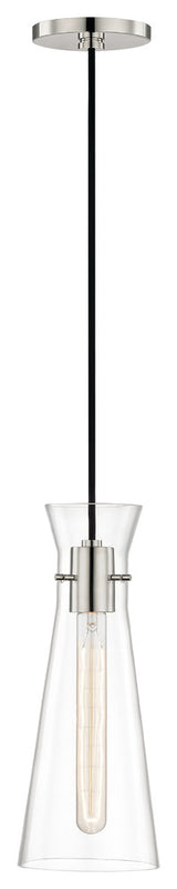 Anya Pendant, Clear Glass, Finish: Polished Nickel