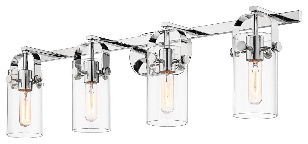 Innovations Lighting Pilaster Bath Vanity Light, Polished Nickel, Clear