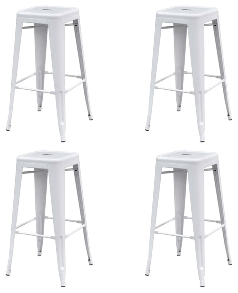 vidaXL Bar Stools 4 pcs White Steel