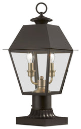 Wentworth 2 Light Bronze/Antique Brass, Cluster Outdoor Medium Post Top Lantern