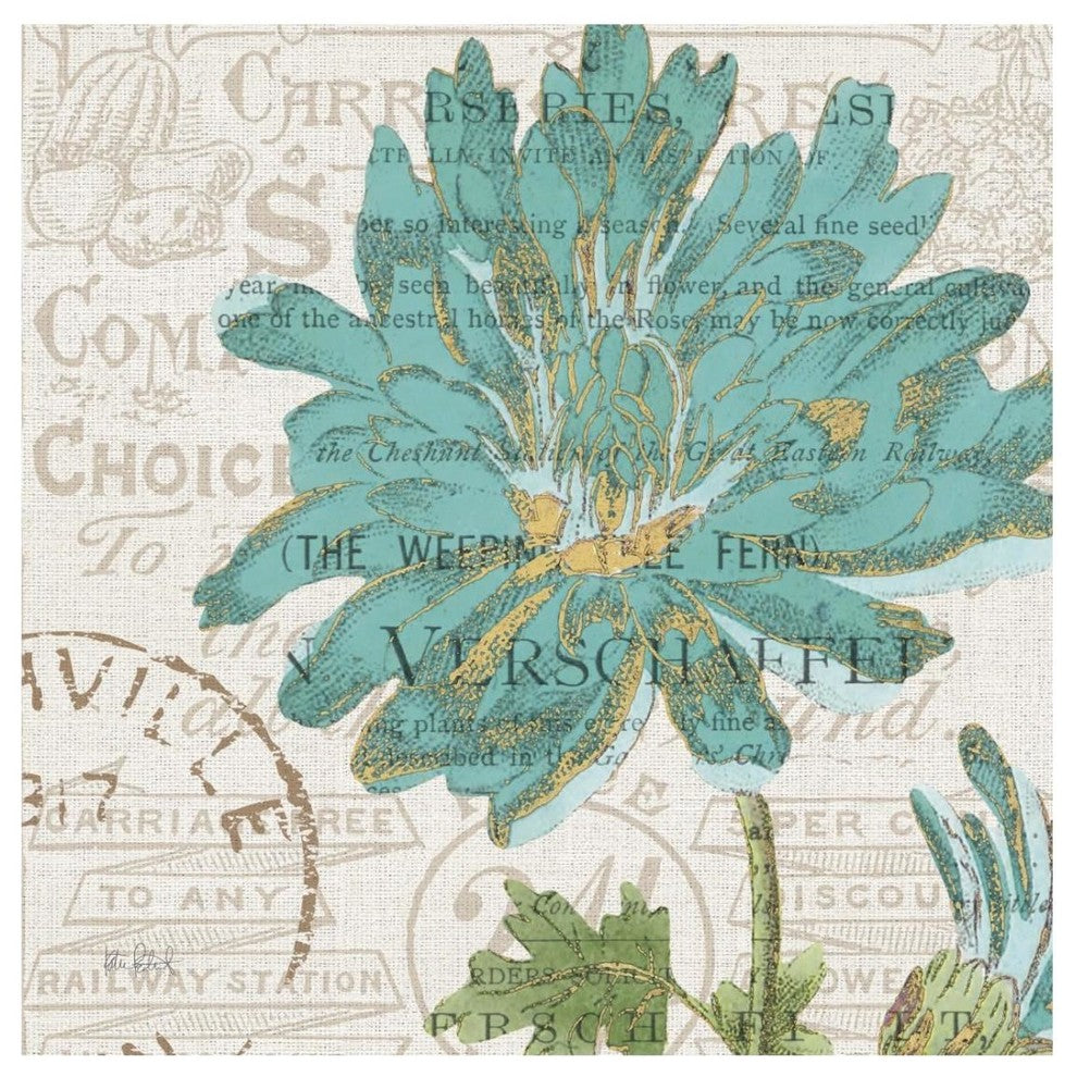 "Bookshelf Botanical IV" Digital Paper Print by Katie Pertiet, 26"x26"