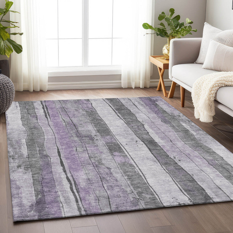 Machine Washable Indoor/Outdoor Chantille ACN1874 Violet 8' x 10' Rug