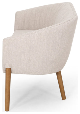 Deborah Mid-Century Fabric Loveseat, Beige, Brown
