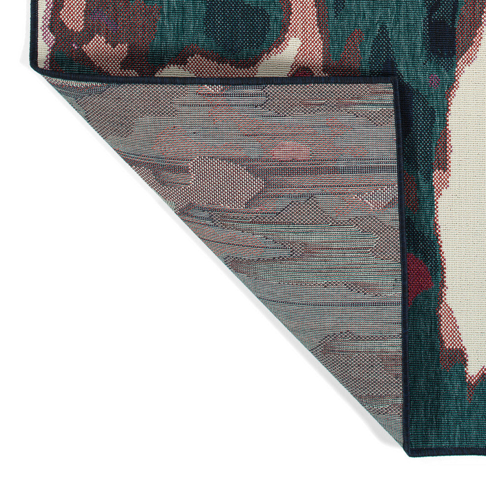Pianta Teal 1'11" x 3'7" Rectangle Throw Rug