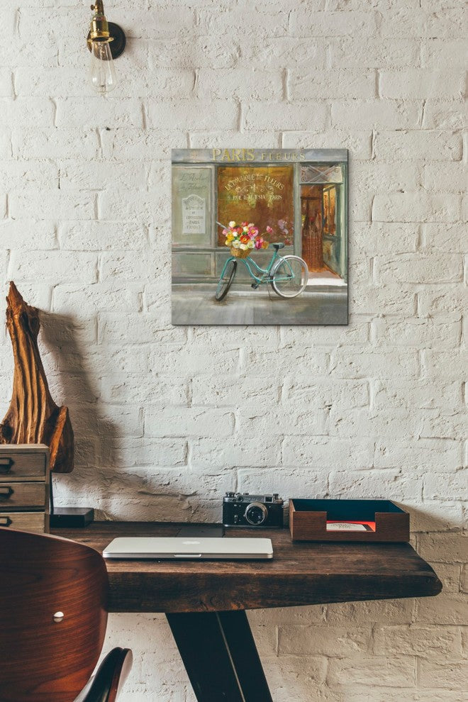 Epic Graffiti "French Flowershop v2" by Danhui Nai Giclee Canvas Art, 12"x12"