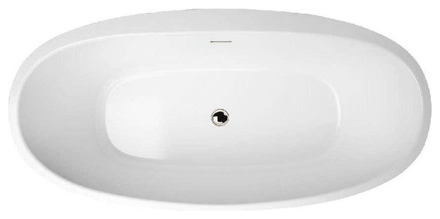 Luna 59 Inch Acrylic Double Ended Freestanding Tub - No Faucet Drillings