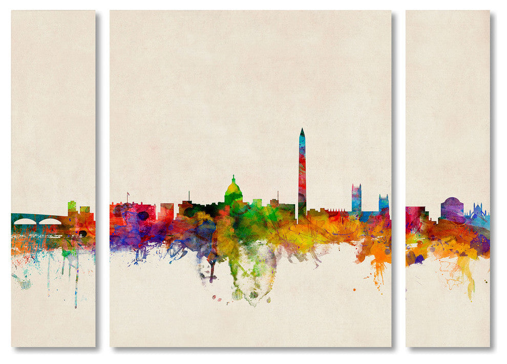 Michael Tompsett ''Washington Skyline'' Multi Panel Art Set, 41"x30"
