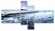 Wooden Pier Deep into Sea, Seascape Canvas Art Print, 60"x32", 4 panels