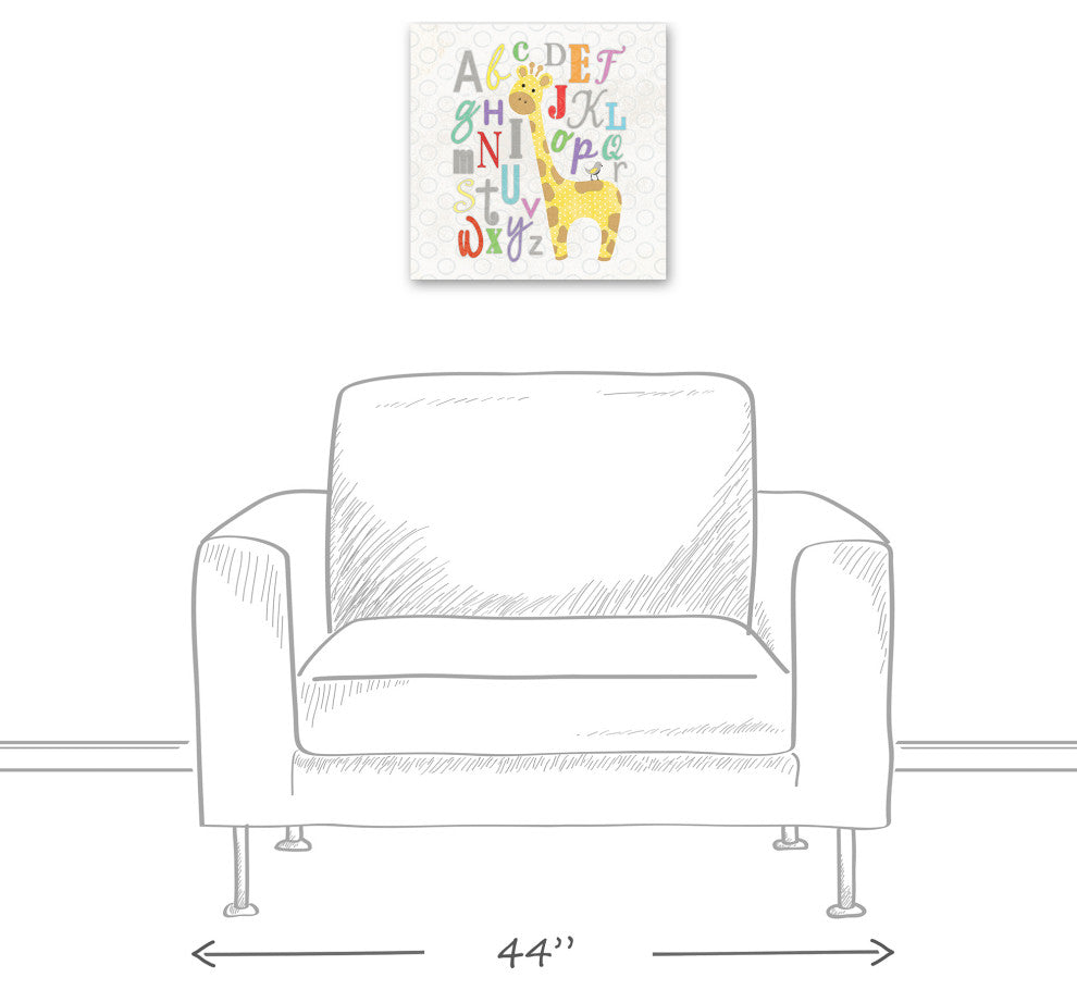 Alphabet Giraffe 16x16 Canvas Wall Art