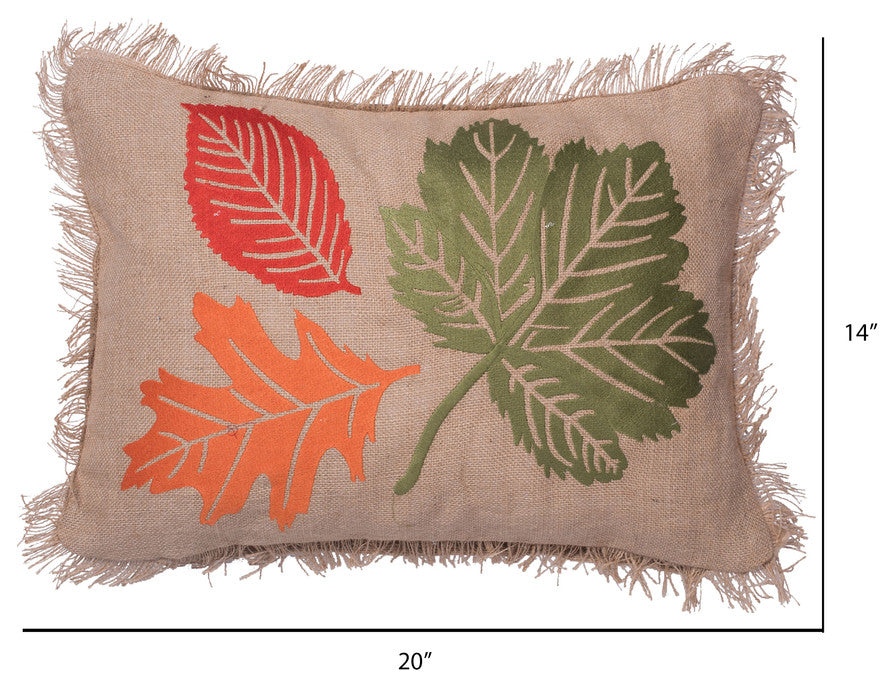Vickerman QTx17691 Decorative 18"x18" Harvest Leaves Pillow