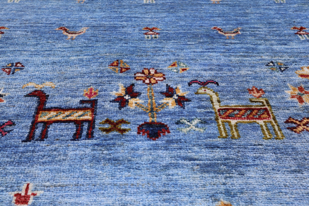 Tribal Persian Gabbeh Handmade Wool Rug 6' 11" X 9' 9" Q7610