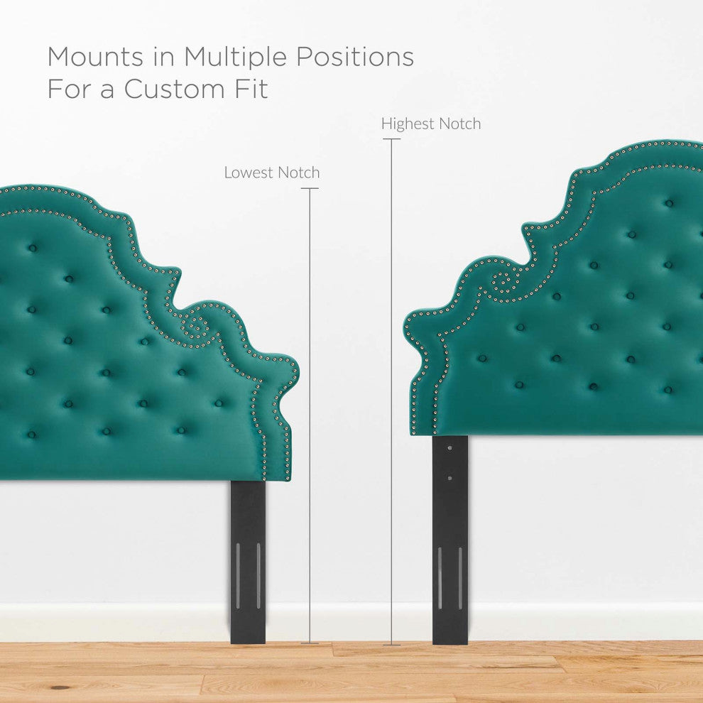 Diana Tufted Performance Velvet Full/Queen Headboard Teal