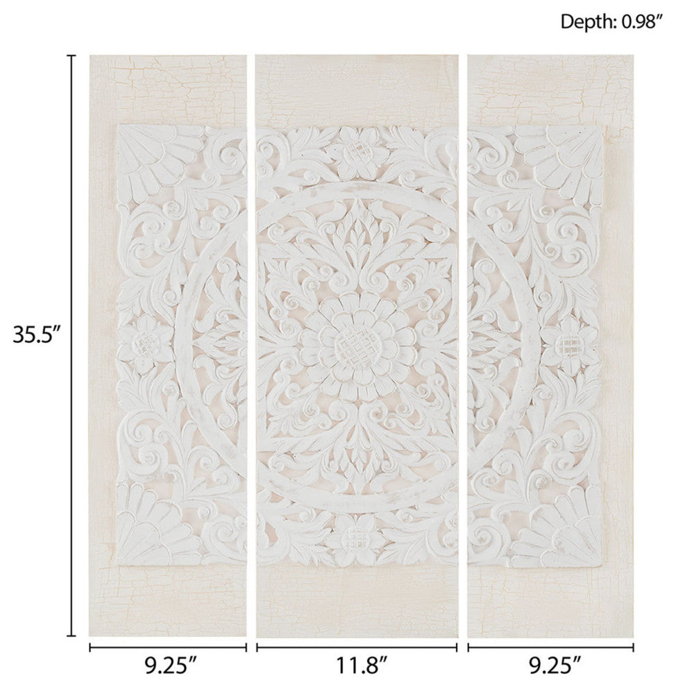Madison Park Mandala 3D Embellished Canvas 3 Piece Set