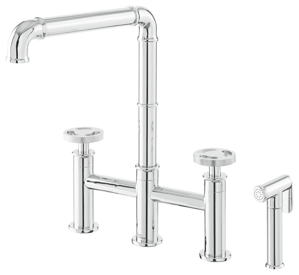 Avallon Pro Widespread Kitchen Faucet With Side Sprayer, Chrome