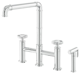 Avallon Pro Widespread Kitchen Faucet With Side Sprayer, Chrome