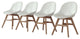 4 Pack Retro Dining Chair, Eucalyptus Wood Legs With Cushioned Seat, Dark Brown