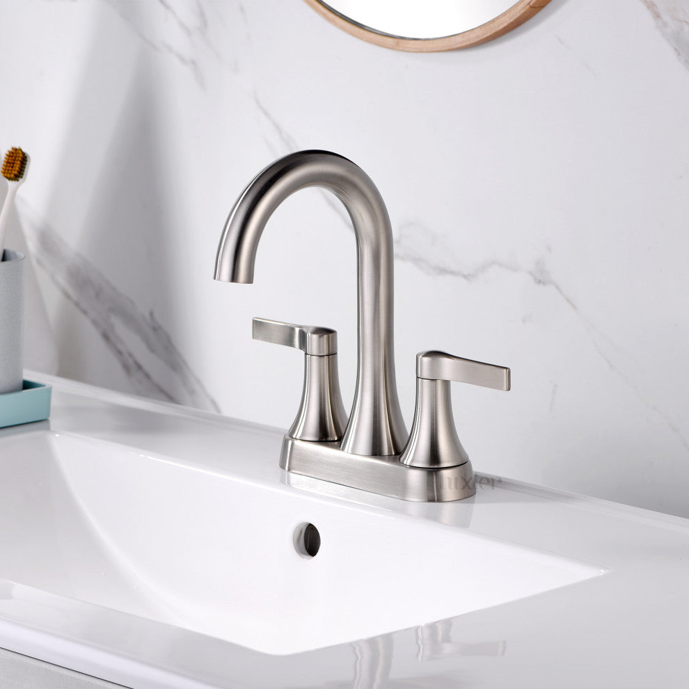 Luxier MSC11-T Single-Handle Bathroom Faucet With Drain, Brushed Nickel