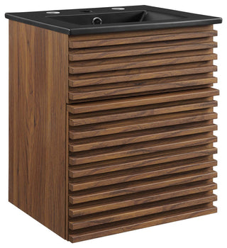 Render 18" Wall-Mount Bathroom Vanity, Walnut Black