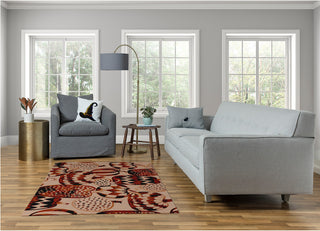 Pumpkins Galore Fall Design Chenille Area Rug, Almond, 4'x6'