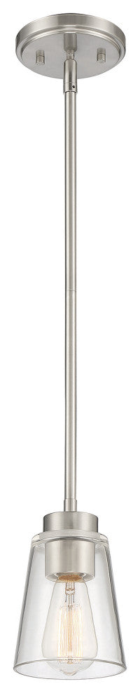 Calhoun 1-Light Satin Nickel Small Mini-Pendant
