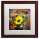 Lois Bryan 'A Jar of Wildflowers' Art, Wood Frame, White Matte, 16"x16"