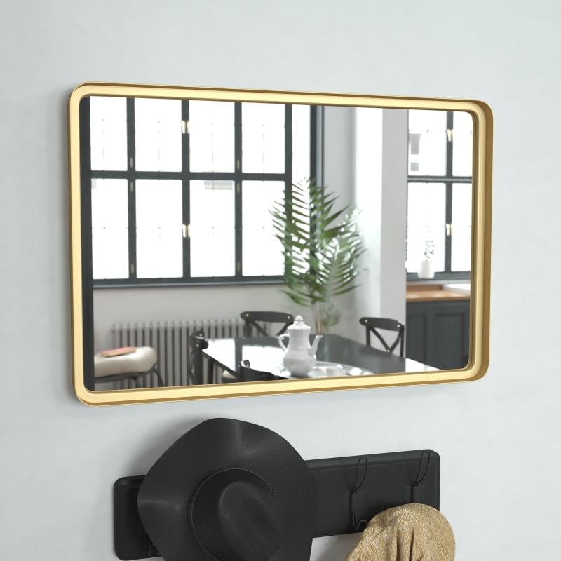 Janinne Decorative Wall Mirror, Matte Gold, 20"x30"