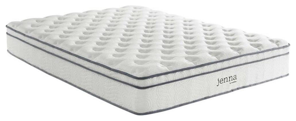 Pemberly Row 10" Modern Innerspring and Foam Full Mattress in White