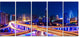 "Interchange Overpass at Night Skyline" Wall Art, 60"x28", 5-Panels