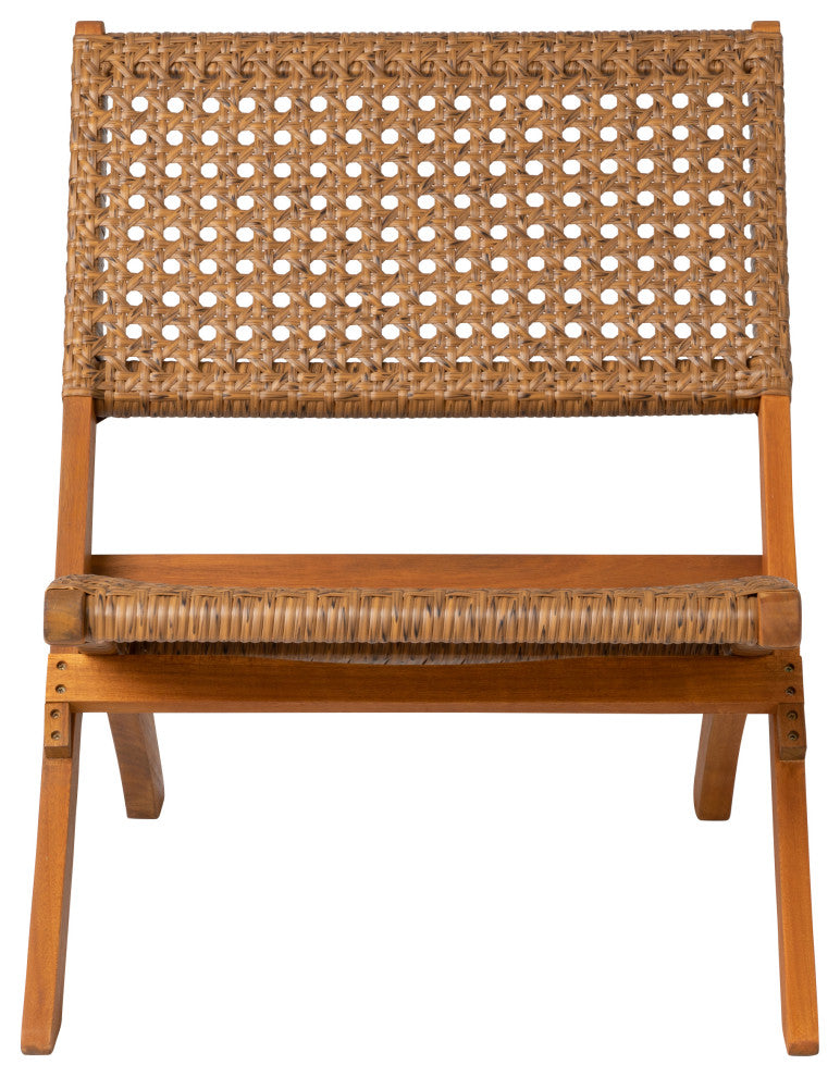 Sava Indoor-Outdoor Folding Chair in Tan Wicker