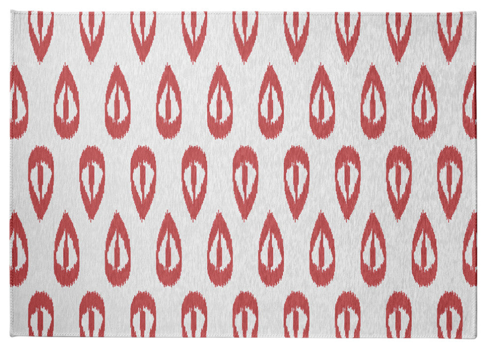 Ikat Tears Chenille Rug, Red, 5'x7'